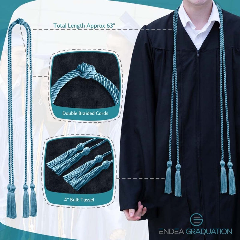 Endea Graduation Double Honor Cord (Light Blue) - Image 3